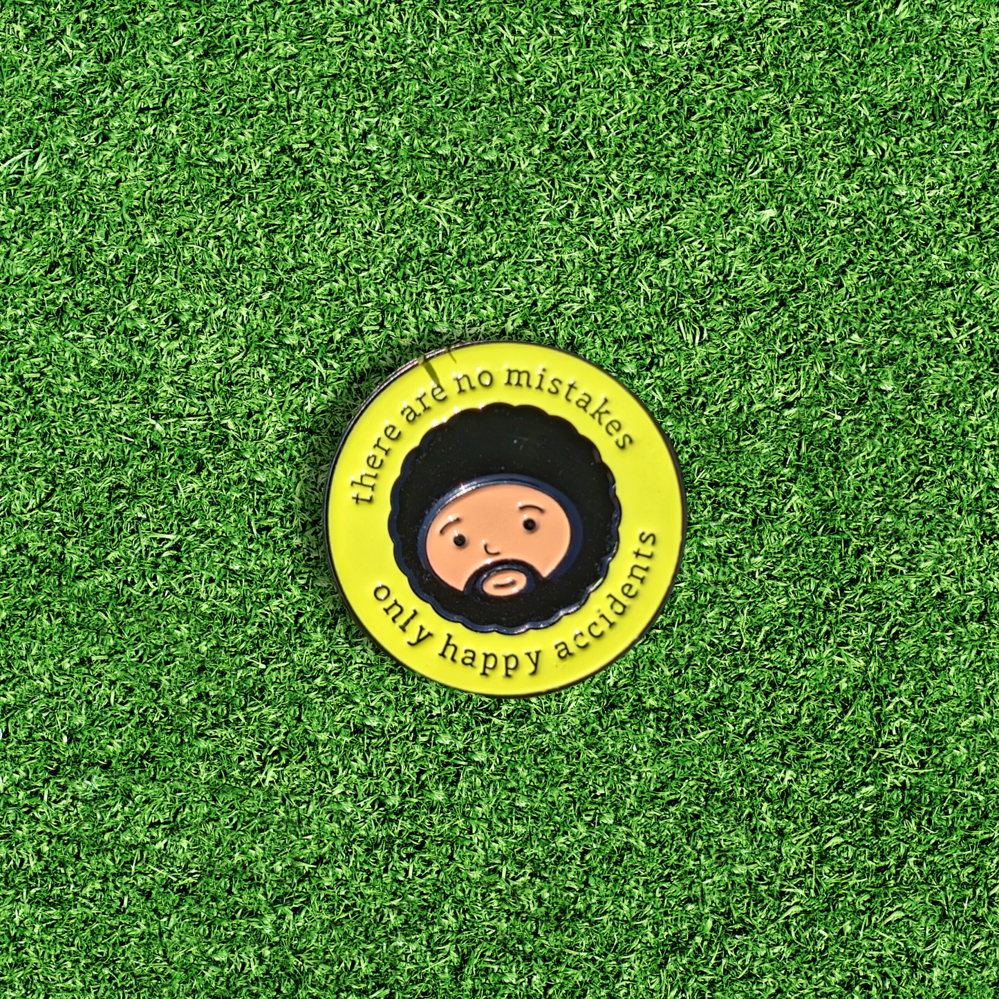 bob ross no mistakes only happy accidents golf ball marker