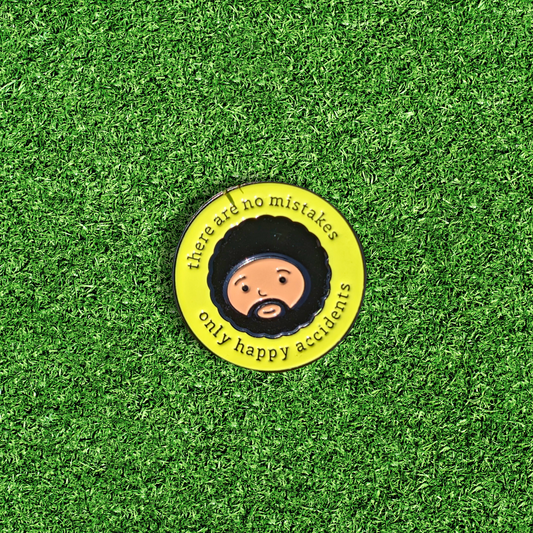 bob ross no mistakes only happy accidents golf ball marker